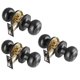 thumbnail image 1 of Manija de puerta interior NCSEN negro, pack de 3, con cerradura giratoria, 1 of 6