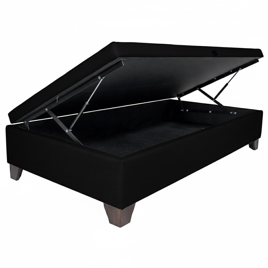 Vitelio - Base De Cama 1 Plaza Baúl Negro