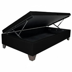 Vitelio - Base De Cama 1 Plaza Baúl Negro