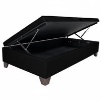 Vitelio - Base De Cama 1 Plaza Baúl Negro