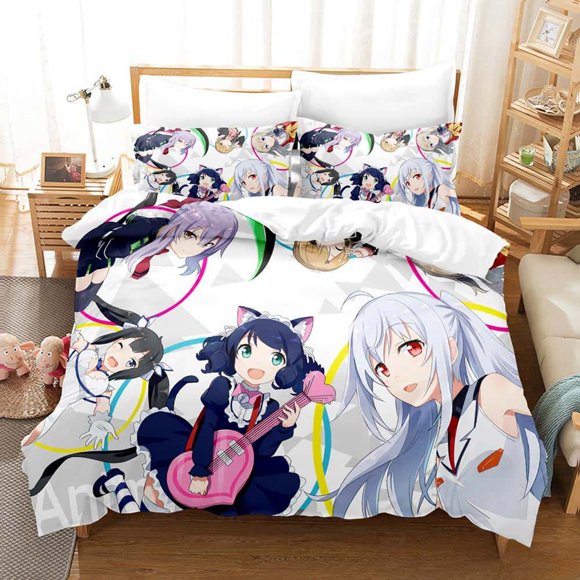 Anime Kawaii Girl Show By Rock! Bedding Set Single Twin Full Size Bed Set Adult Kid Bedroom Duvet cover Sets Bed Sheets