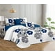 thumbnail image 1 of Cubrecama Quilt Delgado2 Plaza Diseño Modernos Tf Flor Azul / Blanco, 1 of 3