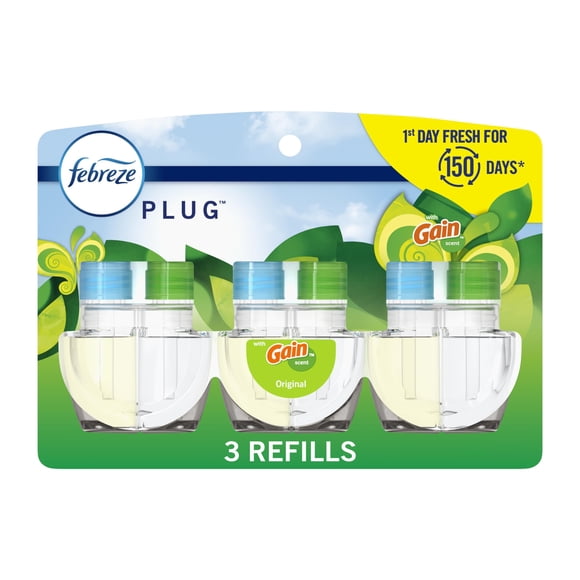 Ambientador Febreze Plug In Gain Original Scent, 26 ml, paquete de 3