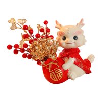 Bothyi - Figura De Dragón De Año Nuevo Chino, Adorno De Jarrón Adorable Para Decoración De Estante De Pared