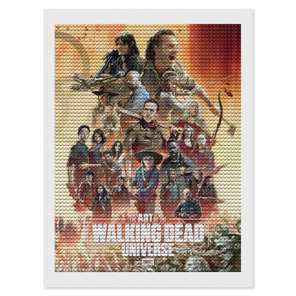 The Walking Dead Kits de Pintura de Diamantes para Adultos 5D DIY Diamond Art Kits Full Drill Diamond Dots para Regalo Decoración de Pared y Relajación Artes de Gemas 30*40cm