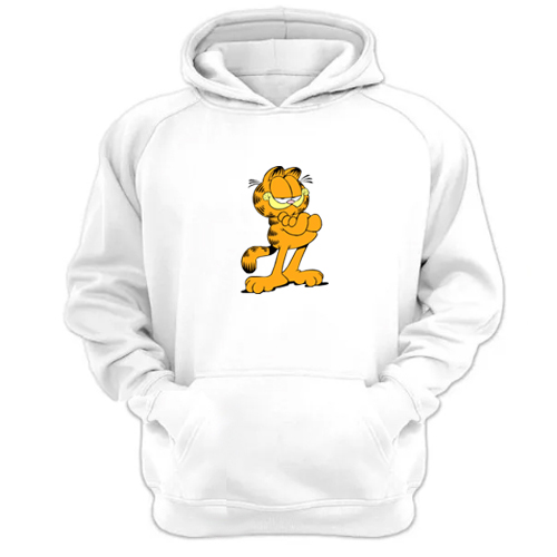 Genérico - Polerón Canguro Garfield Blanco Talla M Unisex