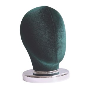 Ioensy - Cabeza De Bloque De Lona (Altura 25 Cm) Cabezal De Exhibición De Peluca Estable Para Sombreros Peluca Sombrero Terciopelo Verde