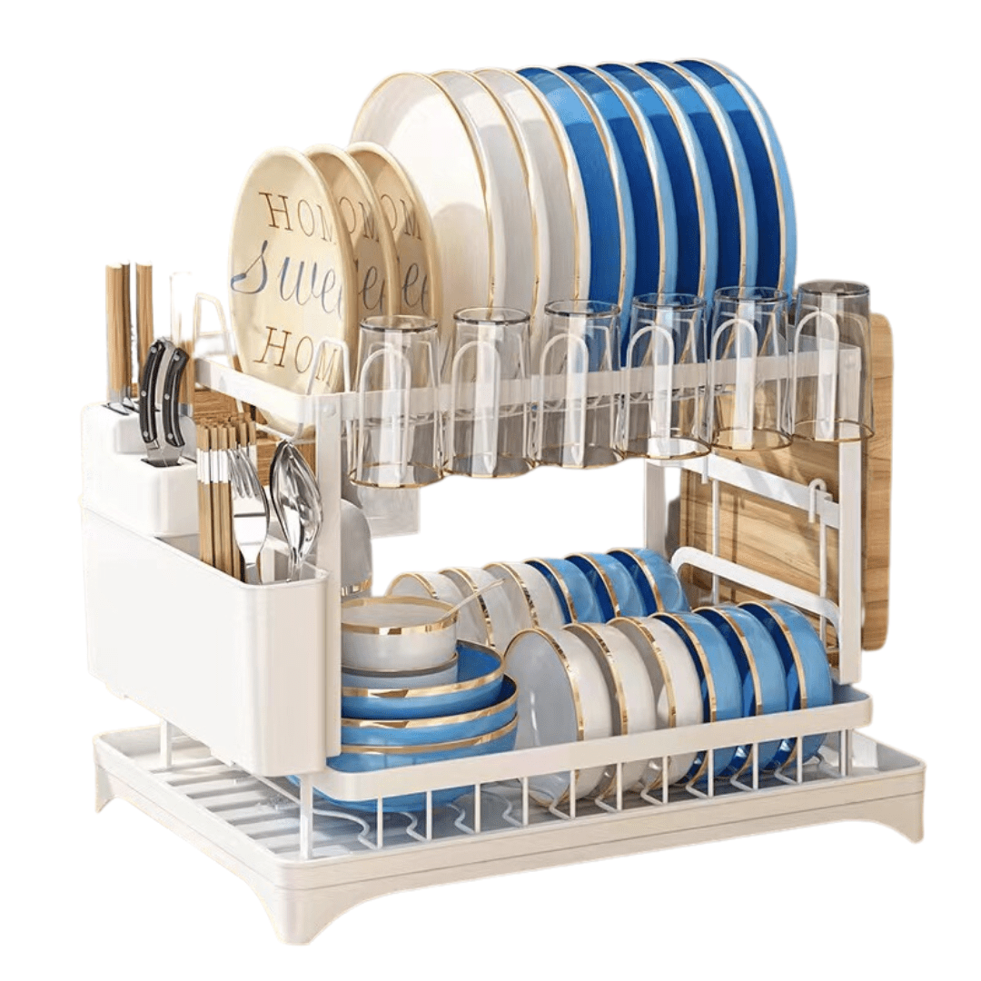 Wakeshome - Escurridor De Platos 2 Niveles Secaplatos Multifuncional