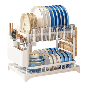 Wakeshome - Escurridor De Platos 2 Niveles Secaplatos Multifuncional