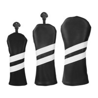 Magideal - 3X Fundas Para Cabezas De Palos De Golf Fundas Para Palos De Golf De Cuero Pu De Primera Calidad, Cuello Largo, Antiarañazos, Resistentes Al Desgaste,