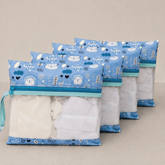 Set 4 Bolsa de Pañales, Estuches maternales para ropita de bebe X4 Organizadores bolso maternal recién nacido
