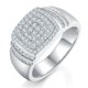 thumbnail image 1 of Anillos de Moissanita con Brillo para Hombre Anillos de Plata Esterlina 925 con Diamantes Pavé Color D/ E VVS1 Anillos Meñique de Moissanita para Hombre (Talla:5-10), 1 of 7