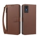 thumbnail image 1 of Funda Tipo Billetera para TCL 501 con Soporte y Bolsillo con Cierre Marrón, 1 of 1