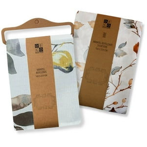 Decoexpress - Set 2 Manteles Antimanchas Silvestre Y Pájaros 130X180 Cm