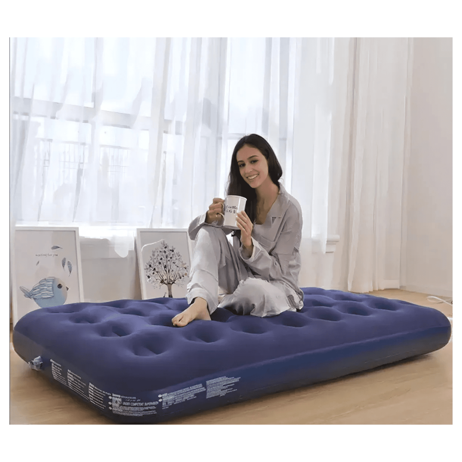 Genérico - Colchón Inflable De 1 Plaza Comodidad Portátil 191x76x22 Cm Azul