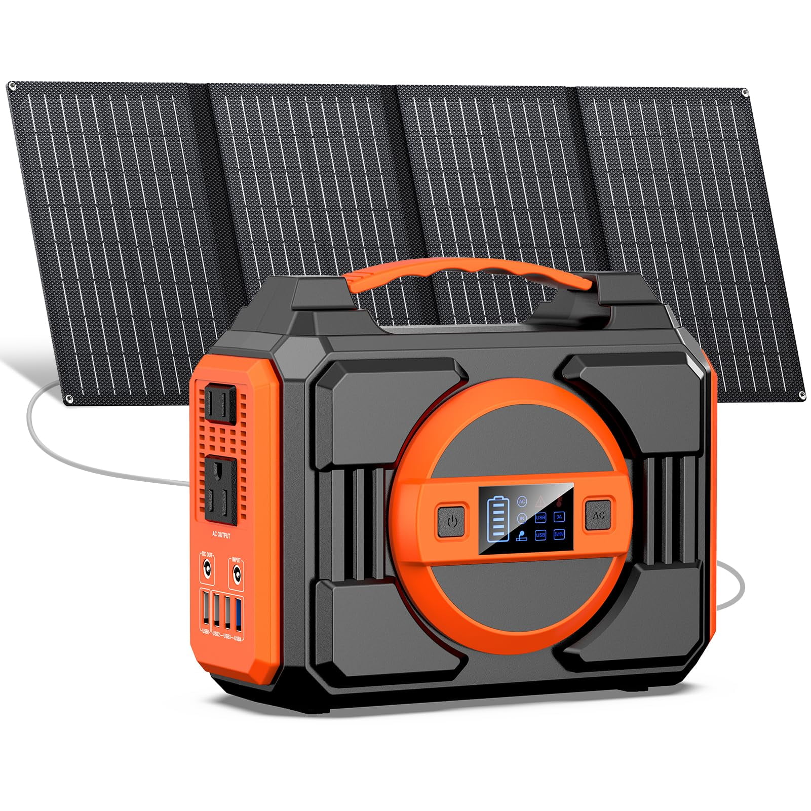 Generador Portátil Con Energía Solar Apowking De 300 W Con Energía Solar De 40 W