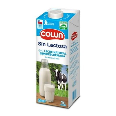Leche Semidescremada Sin Lactosa Caja Con Tapa 1 L Colun