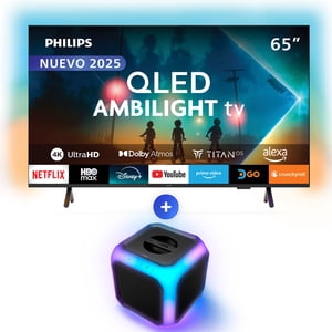 Philips - Qled Ambilight Tv 65Pud8250 + Bt Speaker Tax2707