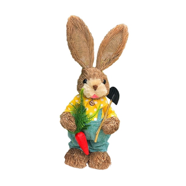 Estatuilla de conejo de Pascua, escultura animal, decoración de Pascua, lindo y creativo, estatua de jardín, adorno para césped, porche, mesa, micropa Estilo B