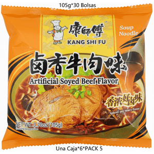 Fideo Instantaneo Kang Shi Fu Sabor Artificial Carne Especiada A Soja 105G*30 Bolsas