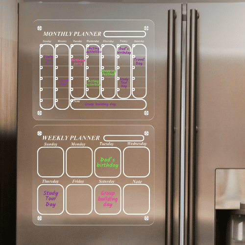 Emmegroup - Set Pizarra Calendario Organizadora Para Refrigerador