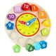 thumbnail image 2 of Reloj de madera con formas y colores para clasificar, reloj para enseñar el tiempo, rompecabezas de clasificación de patrones de formas, juguete educativo Montessori para aprendizaje temprano, regalo, 2 of 8