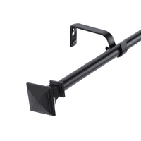 Metalhsa - Set Barra Para Cortina Simple 13/16 Mm Extensible 120-200 Cm Negro Prisma