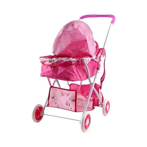 Ali Chile - Coche Cuna Muñeca Metalico Grande Diseño Rosado