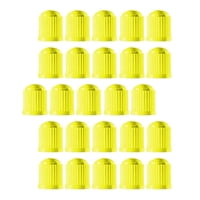 Ioensy - 25 Tapas De Vástago De Válvula De Neumático De Coche Con Anillo De Goma Para Motocicletas Amarillo