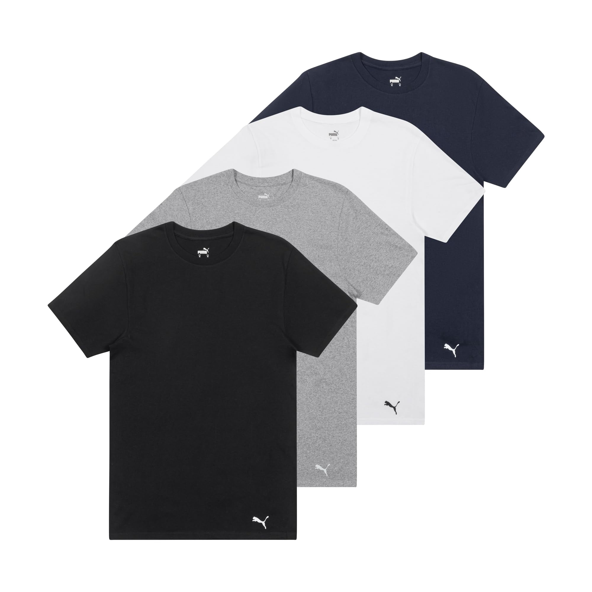 Camiseta Puma Para Hombre Con Cuello Redondo, Cuello Redondo, Color Azul Marino Y Gris, Algodón S