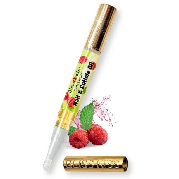 Aceite para Uñas y Cutículas Bliss Kiss Raspberry con Vitamina E - Aplicador tipo bolígrafo