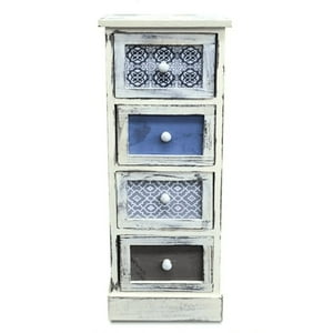 Sorento - Mueble Vintage Con 4 Cajones En Tonos Azules - S0139