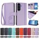 thumbnail image 4 of Funda Cartera Trébol para Samsung Galaxy S25 FE con Ranuras Tarjetas y Carga Inalámbrica Morado claro, 4 of 6