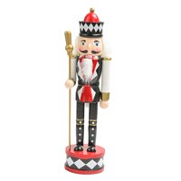 Magideal - Marioneta De Cascanueces De Madera Para Fiesta, Regalo Multiusos, Escultura De Decoración Navideña De 30Cm Para Estantería, Tienda Temática, Ventana D , Negro
