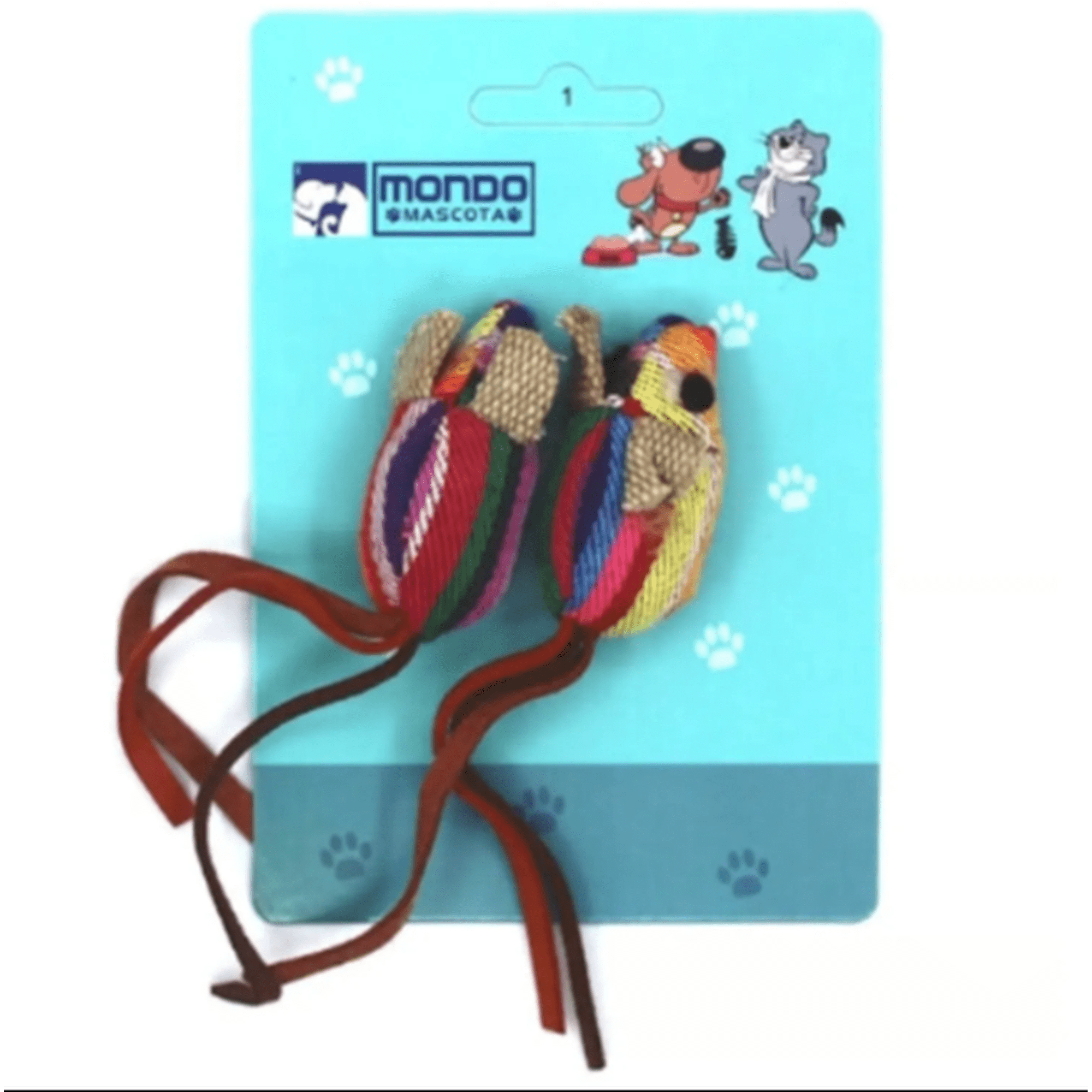 Juguete Ratón Multicolor Para Gato Set 2 Unidades