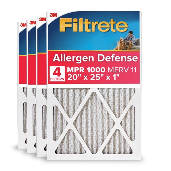 Filtro de aire Filtrete 20x25x1 MERV 11 MPR 1000, paquete de 4