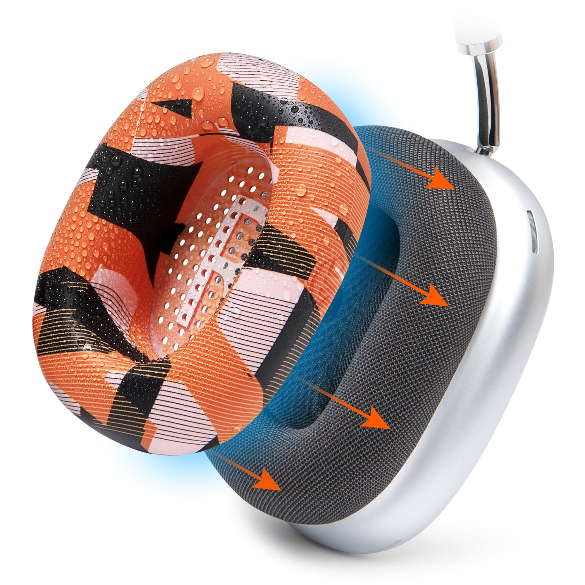 Wc - Fundas Para Auriculares Wicked Cushions, Resistentes Al Sudor, Airpods Max, Naranja