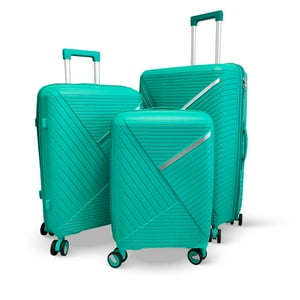 Home&Design - Set 3 Maletas Rígidas Urban 360° Verde S/M/L