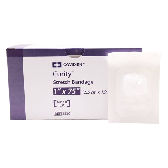 Venda elástica Kendall Curity de gasa estéril 1 cm x 75 cm - 12 pzas