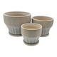 thumbnail image 4 of Set 3 Macetero Maceta De Ceramica Blanco Patrones Beige Alto, 4 of 7