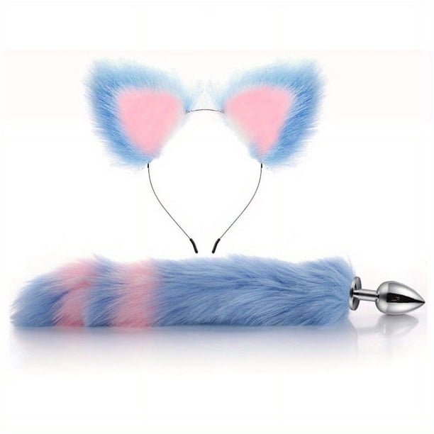 2pcs Set Sexy Anal Plug Toy, Fox Tail Design Sex Toys For Orgasm Pleasure For Men Women Couple
