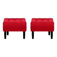 Bodevir - Set Pouf Wood 1C Felpa 00 Rojo