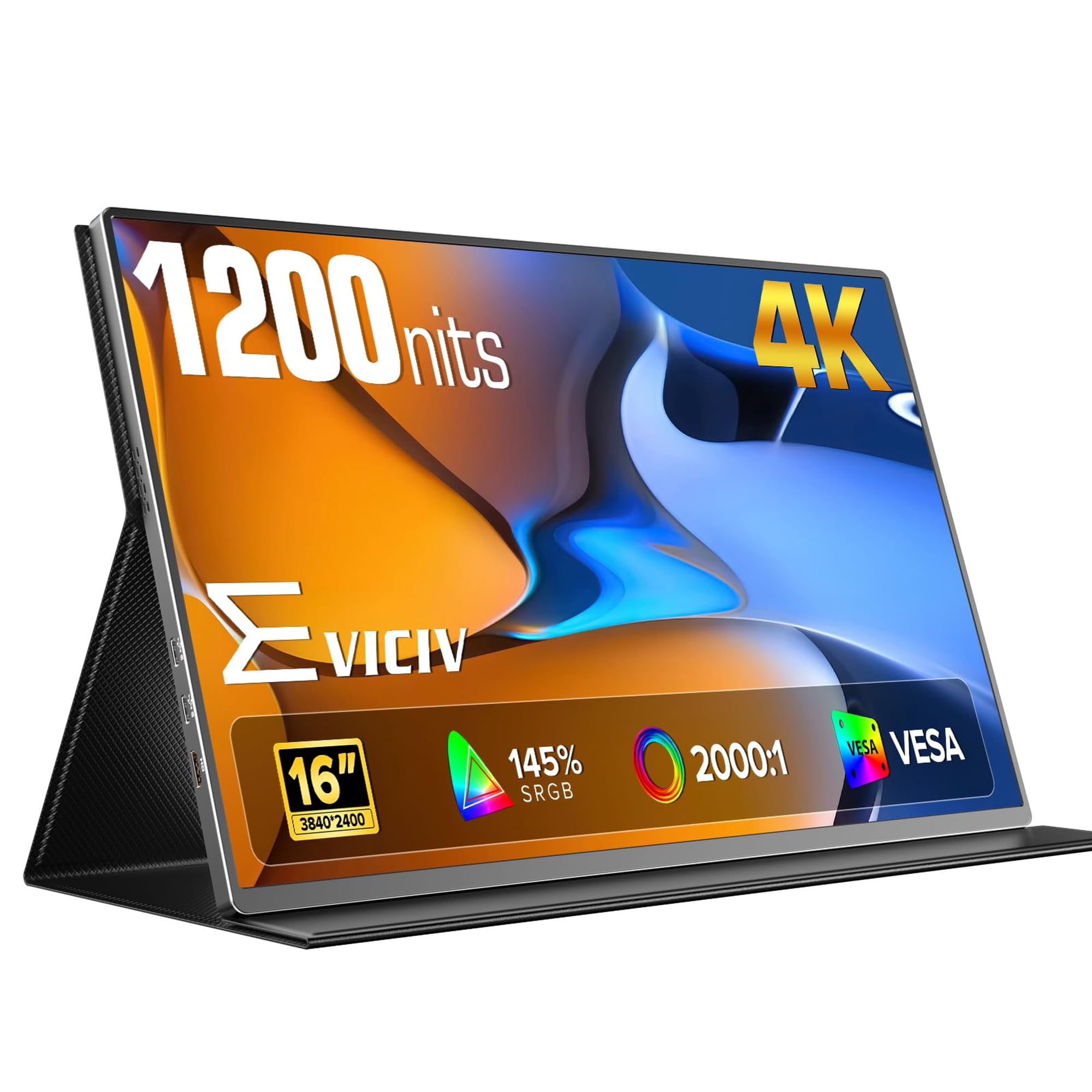 Monitor Portátil Eviciv 4k 1200 Nits De 16 Pulgadas Con Freesync
