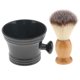 thumbnail image 5 of Brocha de afeitar de cerdas de madera natural con taza de plástico Taza Juego de tazón para hombres, 5 of 5