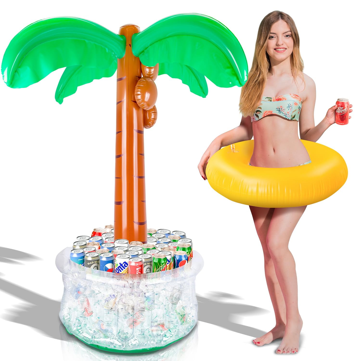 Hielera Inflable Con Forma De Palmera Artcreativity, 150 Cm, Con Enfriador De Bebidas