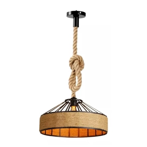 Importclick - Lampara Colgante Vintage Cáñamo Soga Vintage 30 Cm