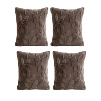 Genérico - Pack De 4 Fundas De Cojin Con Relieve 45X45Cm Marron