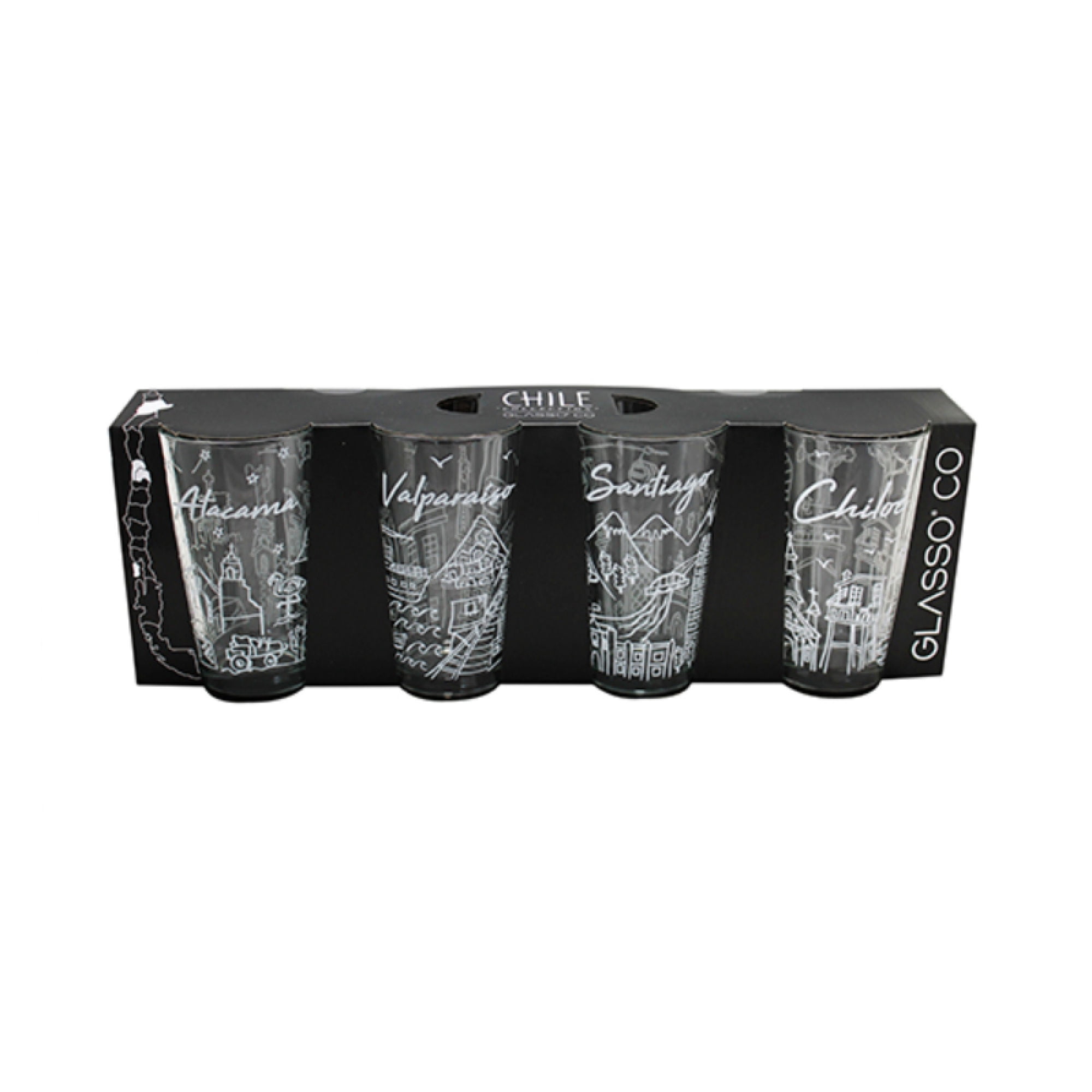Set De Vaso Chile Collection Glasso 4 Piezas Transparente