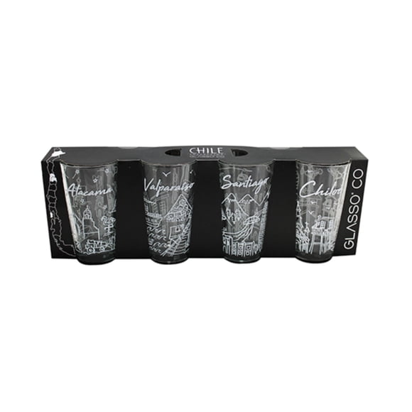 Set De Vaso Chile Collection Glasso 4 Piezas Transparente