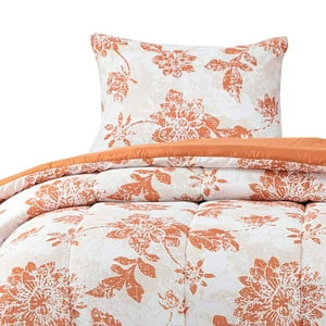Dib - Plumon Reversible 1.5 Plaza Flores Terracota